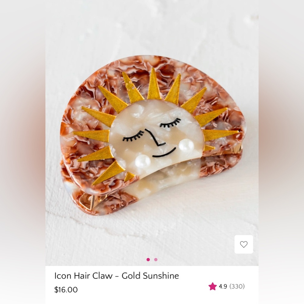 Natural Life Icon Hair Claw - Gold Sunshine